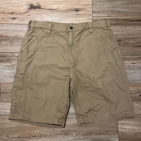 Men's Carhartt Carpenter Utility Shorts SZ 40x10 TAN B147 DKH Casual Work - Picture 1 of 9